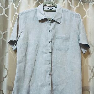 Coldwater Creek Soft Linen Button Down Shirt